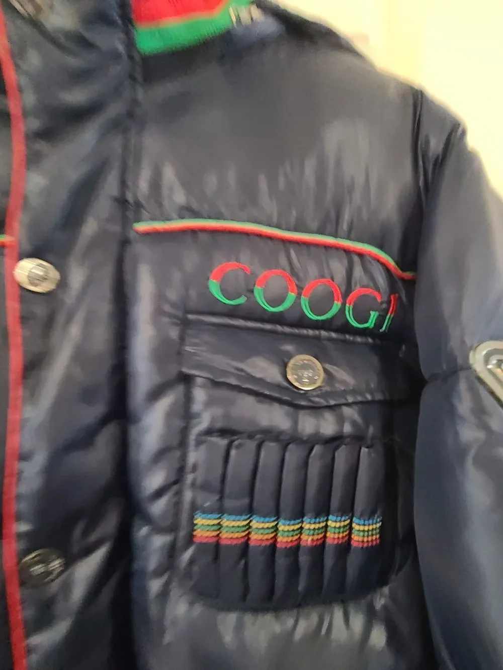 Coogi Y2K Navy Puffer Jacket Size XL